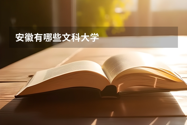 安徽有哪些文科大学