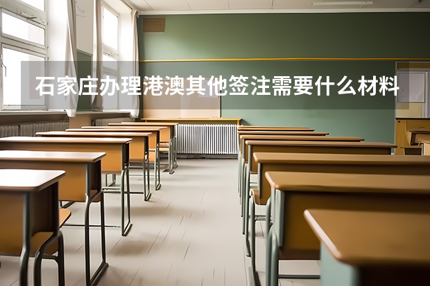 石家庄办理港澳其他签注需要什么材料？