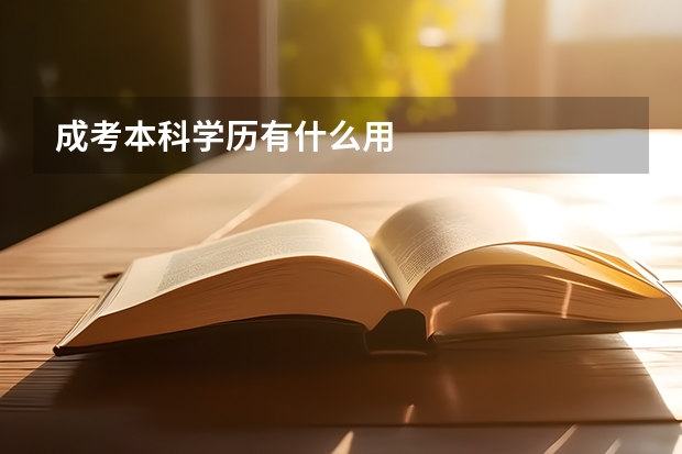 成考本科学历有什么用