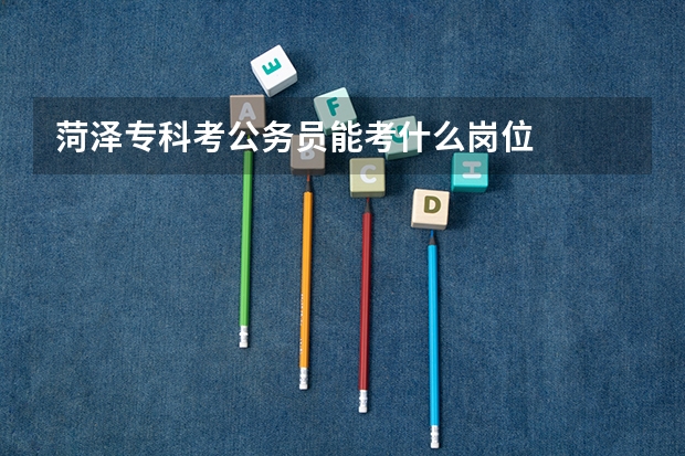 菏泽专科考公务员能考什么岗位