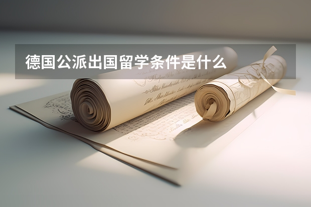 德国公派出国留学条件是什么