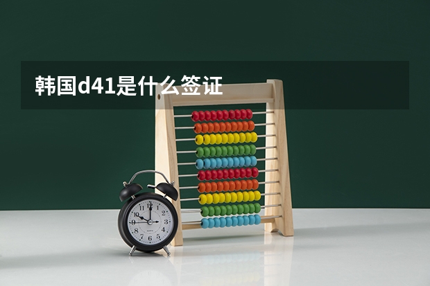 韩国d41是什么签证