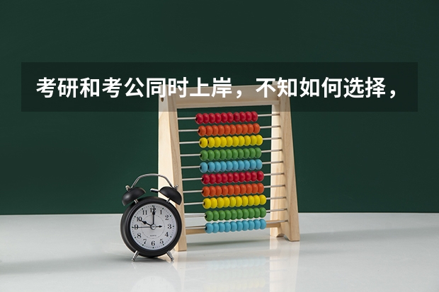 考研和考公同时上岸，不知如何选择，过来人能分享些建议吗？