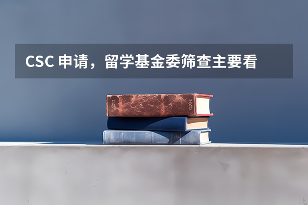 CSC 申请，留学基金委筛查主要看重哪些方面