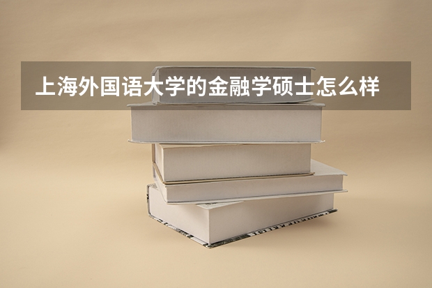 上海外国语大学的金融学硕士怎么样